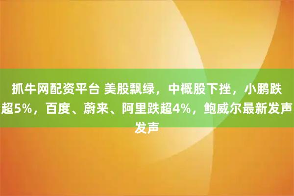 抓牛网配资平台 美股飘绿，中概股下挫，小鹏跌超5%，百度、蔚来、阿里跌超4%，鲍威尔最新发声