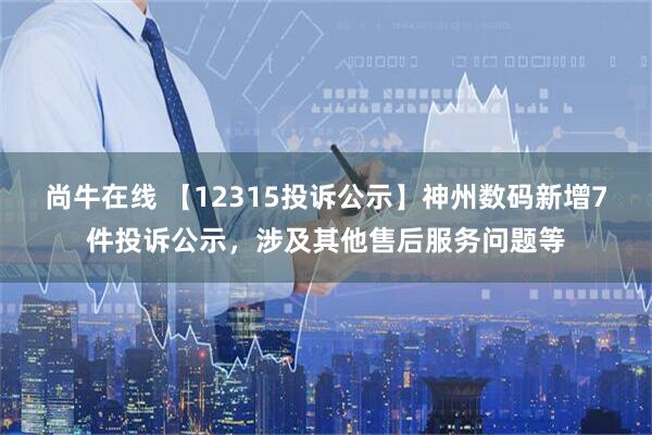 尚牛在线 【12315投诉公示】神州数码新增7件投诉公示，涉及其他售后服务问题等